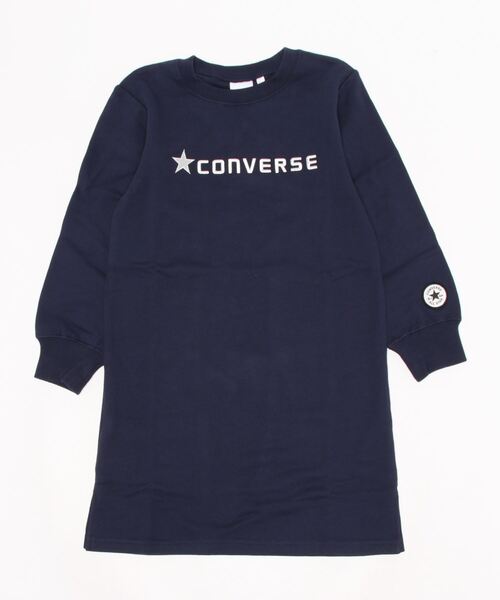 CONVERSE（コンバース）の「CONVERSE/コンバース　ジュニアキッズ　ロゴプリントスウェットワンピース（ワンピース・キッズ・ネイビー/杢グレー/オフホワイト/ブラック/モカ・150cm/140cm/160cm/130cm）」の5枚目の写真