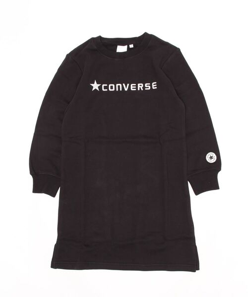 CONVERSE（コンバース）の「CONVERSE/コンバース　ジュニアキッズ　ロゴプリントスウェットワンピース（ワンピース・キッズ・ネイビー/杢グレー/オフホワイト/ブラック/モカ・150cm/140cm/160cm/130cm）」の3枚目の写真