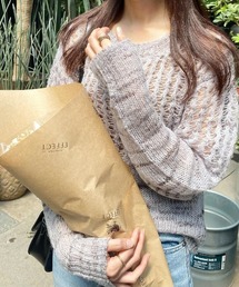 Meli rich | ローゲージシアーニットプルオーバー(ニット/セーター)
