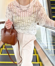 ローゲージメッシュニットプルオーバー