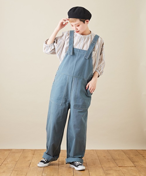 オックス 無地 サロペットパンツ