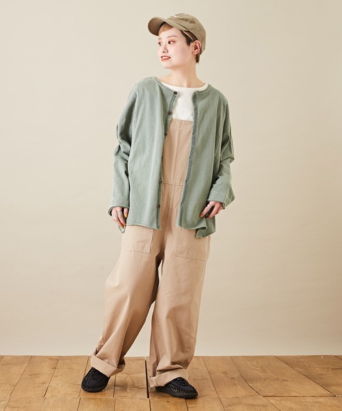 CUBE SUGAR（キューブシュガー）の「オックス 無地 サロペットパンツ（サロペット/オーバーオール・レディース・ベージュ/オレンジ/グリーン・M）」の5枚目の写真