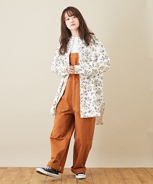 CUBE SUGAR（キューブシュガー）の「オックス 無地 サロペットパンツ（サロペット/オーバーオール・レディース・ベージュ/オレンジ/グリーン・M）」の11枚目の写真