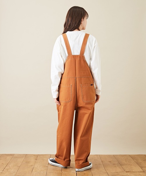 CUBE SUGAR（キューブシュガー）の「オックス 無地 サロペットパンツ（サロペット/オーバーオール・レディース・ベージュ/オレンジ/グリーン・M）」の15枚目の写真