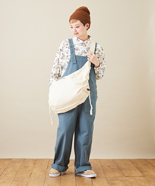 CUBE SUGAR（キューブシュガー）の「オックス 無地 サロペットパンツ（サロペット/オーバーオール・レディース・ベージュ/オレンジ/グリーン・M）」の17枚目の写真