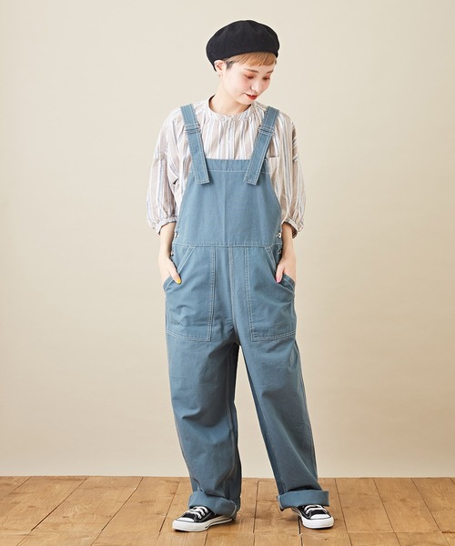 CUBE SUGAR（キューブシュガー）の「オックス 無地 サロペットパンツ（サロペット/オーバーオール・レディース・ベージュ/オレンジ/グリーン・M）」の18枚目の写真