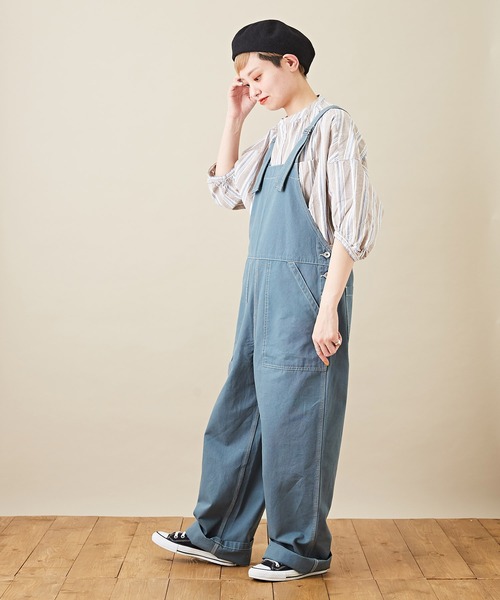 CUBE SUGAR（キューブシュガー）の「オックス 無地 サロペットパンツ（サロペット/オーバーオール・レディース・ベージュ/オレンジ/グリーン・M）」の19枚目の写真