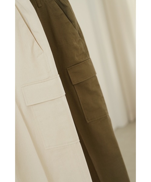 LA PEAU DE GEM ラポドュジェム　パラシュートパンツ SALE]gather parachute slacks – LA PEAU DE GEM
