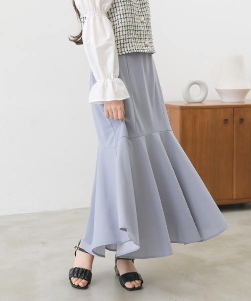 ems excite（エムズエキサイト）の「ジョーゼットマーメイドスカート（スカート・レディース・ブラック/ピンク/アイボリー/ホワイト系その他/ブルー・FREE）」の4枚目の写真