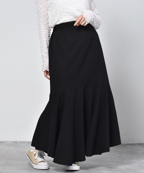 ems excite（エムズエキサイト）の「ジョーゼットマーメイドスカート（スカート・レディース・ブラック/ピンク/アイボリー/ホワイト系その他/ブルー・FREE）」の3枚目の写真