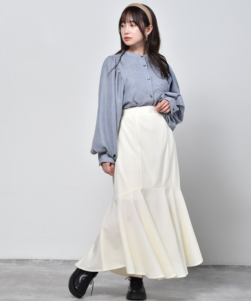 ems excite（エムズエキサイト）の「ジョーゼットマーメイドスカート（スカート・レディース・ブラック/ピンク/アイボリー/ホワイト系その他/ブルー・FREE）」の22枚目の写真