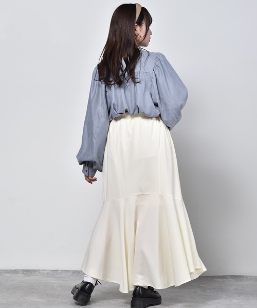 ems excite（エムズエキサイト）の「ジョーゼットマーメイドスカート（スカート・レディース・ブラック/ピンク/アイボリー/ホワイト系その他/ブルー・FREE）」の19枚目の写真