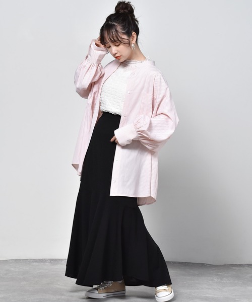 ems excite（エムズエキサイト）の「ジョーゼットマーメイドスカート（スカート・レディース・ブラック/ピンク/アイボリー/ホワイト系その他/ブルー・FREE）」の6枚目の写真