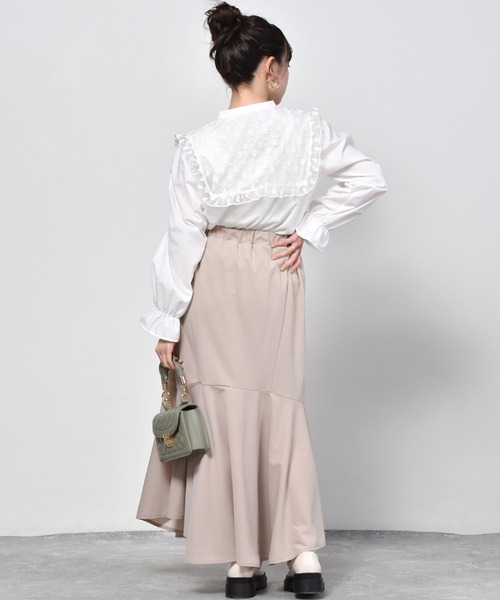 ems excite（エムズエキサイト）の「ジョーゼットマーメイドスカート（スカート・レディース・ブラック/ピンク/アイボリー/ホワイト系その他/ブルー・FREE）」の17枚目の写真