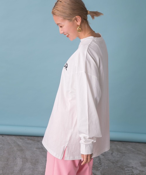 bohmal（ボマール）の「オーバーサイズロゴロンT（Tシャツ/カットソー・レディース・ブラック/オフホワイト・FREE）」の3枚目の写真