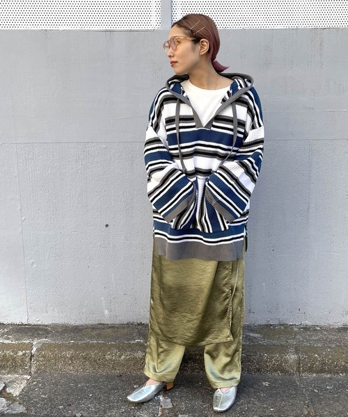 byYOUANCE(バイユアンス)の「メキシカンニットパーカー(パーカー・レディース・パープル/ブルー・FREE)」の8枚目の写真