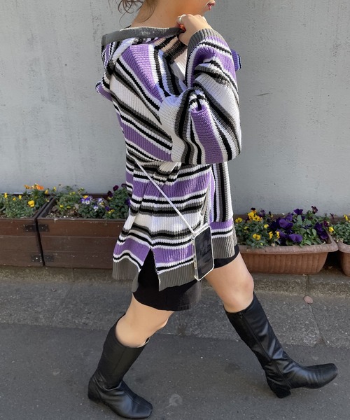 byYOUANCE(バイユアンス)の「メキシカンニットパーカー(パーカー・レディース・パープル/ブルー・FREE)」の17枚目の写真