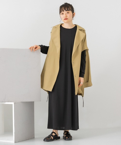 KBF（ケイビーエフ）の「アシメステッチフレアワンピース（ワンピース・レディース・ブラック/オフホワイト/アイボリー・ONE）」の8枚目の写真