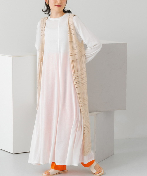 KBF（ケイビーエフ）の「アシメステッチフレアワンピース（ワンピース・レディース・ブラック/オフホワイト/アイボリー・ONE）」の12枚目の写真