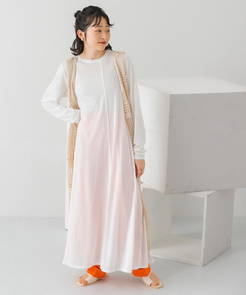 KBF（ケイビーエフ）の「アシメステッチフレアワンピース（ワンピース・レディース・ブラック/オフホワイト/アイボリー・ONE）」の14枚目の写真