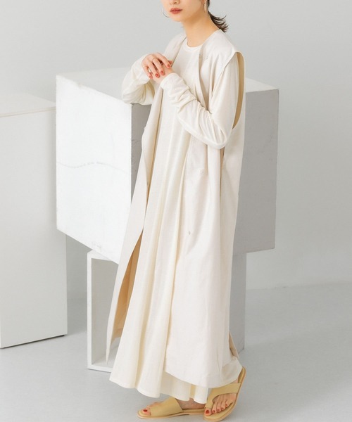 KBF（ケイビーエフ）の「アシメステッチフレアワンピース（ワンピース・レディース・ブラック/オフホワイト/アイボリー・ONE）」の19枚目の写真