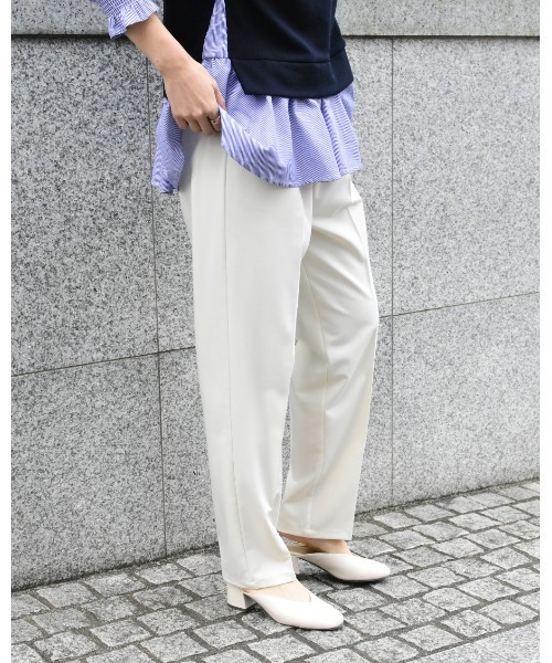 Brownie（ブラウニー）の「Brownie ベルト付 ハイウエストテーパードパンツ（その他パンツ・レディース・イエロー/ダークブラウン/アイボリー/ピンク/グリーン・FREE）」の6枚目の写真