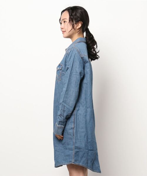 Wrangler（ラングラー）の「［Wrangler ラングラー］Women’s Western Denim Snap Dress ウエスタン デニム シャツ ワンピース（シャツワンピース・レディース・ライトインディゴブルー・S/L/M）」の13枚目の写真