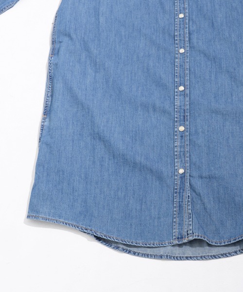 Wrangler（ラングラー）の「［Wrangler ラングラー］Women’s Western Denim Snap Dress ウエスタン デニム シャツ ワンピース（シャツワンピース・レディース・ライトインディゴブルー・S/L/M）」の5枚目の写真