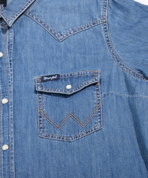 Wrangler（ラングラー）の「［Wrangler ラングラー］Women’s Western Denim Snap Dress ウエスタン デニム シャツ ワンピース（シャツワンピース・レディース・ライトインディゴブルー・S/L/M）」の6枚目の写真