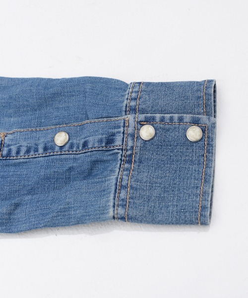 Wrangler（ラングラー）の「［Wrangler ラングラー］Women’s Western Denim Snap Dress ウエスタン デニム シャツ ワンピース（シャツワンピース・レディース・ライトインディゴブルー・S/L/M）」の9枚目の写真