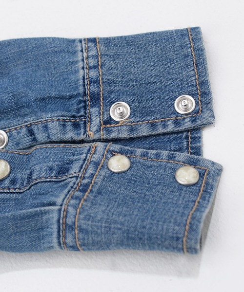 Wrangler（ラングラー）の「［Wrangler ラングラー］Women’s Western Denim Snap Dress ウエスタン デニム シャツ ワンピース（シャツワンピース・レディース・ライトインディゴブルー・S/L/M）」の10枚目の写真