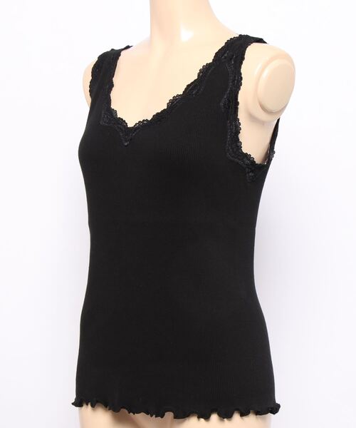 mysty woman（ミスティウーマン）の「シームレスレースタンク 269699（タンクトップ・レディース・ブラック/ラベンダー/モカ/ホワイト/ライトグリーン・FREE）」の6枚目の写真