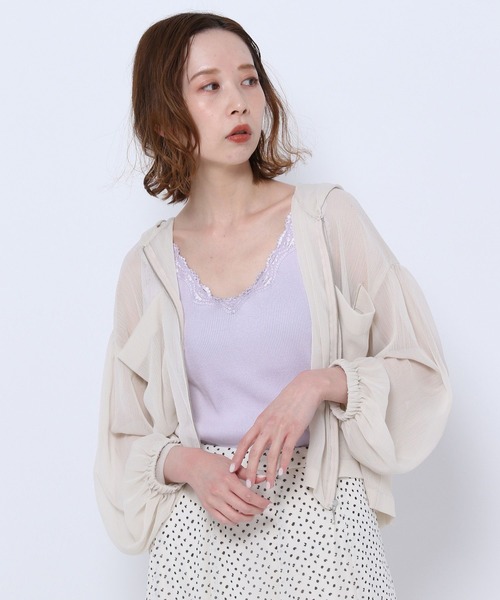 mysty woman（ミスティウーマン）の「シームレスレースタンク 269699（タンクトップ・レディース・ブラック/ラベンダー/モカ/ホワイト/ライトグリーン・FREE）」の5枚目の写真