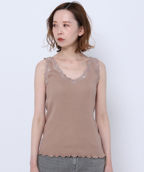 mysty woman（ミスティウーマン）の「シームレスレースタンク 269699（タンクトップ・レディース・ブラック/ラベンダー/モカ/ホワイト/ライトグリーン・FREE）」の14枚目の写真