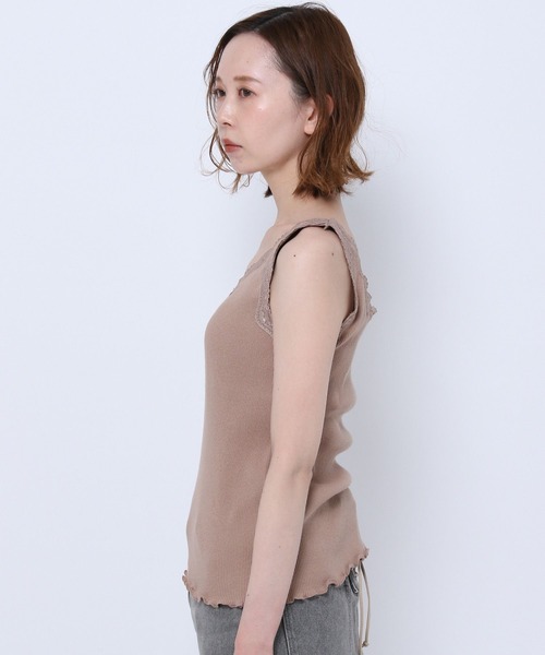 mysty woman（ミスティウーマン）の「シームレスレースタンク 269699（タンクトップ・レディース・ブラック/ラベンダー/モカ/ホワイト/ライトグリーン・FREE）」の15枚目の写真