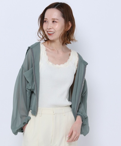 mysty woman（ミスティウーマン）の「シームレスレースタンク 269699（タンクトップ・レディース・ブラック/ラベンダー/モカ/ホワイト/ライトグリーン・FREE）」の9枚目の写真