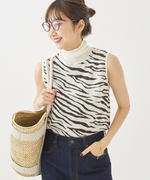 plage（プラージュ）の「W JACQUARD プルオーバー◆（ニット/セーター・レディース・ホワイト/グレー・FREE）」の2枚目の写真