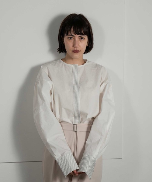lawgy（ラウジー）の「detachable collar stitch shirt（シャツ/ブラウス・レディース・ホワイト/ベージュ・FREE）」の6枚目の写真