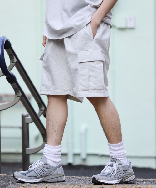 FREAK'S STORE（フリークスストア）の「WEB限定 スウェットカーゴショーツ/イージーパンツ/ワイドカーゴショーツ（カーゴパンツ・メンズ・アッシュグレー/ブラック/ダークグリーン/ネイビー・SMALL/MEDIUM/LARGE）」の5枚目の写真
