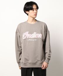 INDIAN（インディアン）の「/INDIAN/サテン刺繍オーバーサイズトレーナー（スウェット）」