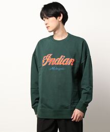 /INDIAN/サテン刺繍オーバーサイズトレーナー