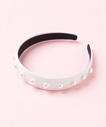 Mel cinna（メルシーナ）の「Mel cinna/pearl  PU leather hair band（カチューシャ）」