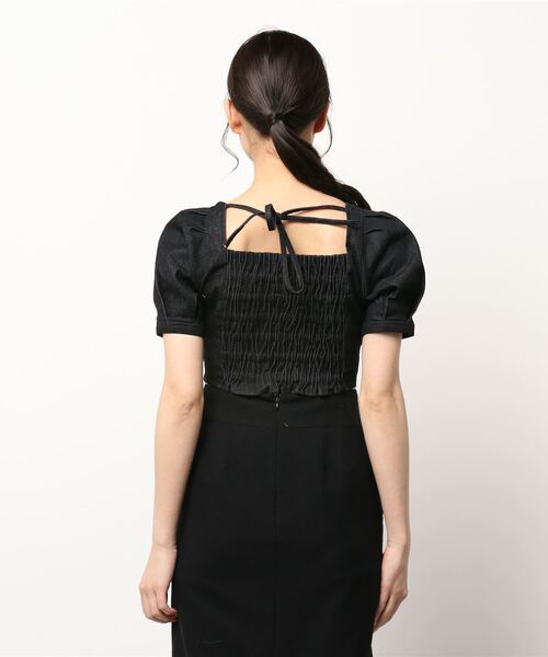 ANDGEEBEE（アンジービー）の「パフスリーブデニムトップス（その他トップス・レディース・ブラック/インディゴブルー・MEDIUM）」の3枚目の写真