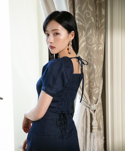 ANDGEEBEE（アンジービー）の「パフスリーブデニムトップス（その他トップス・レディース・ブラック/インディゴブルー・MEDIUM）」の14枚目の写真