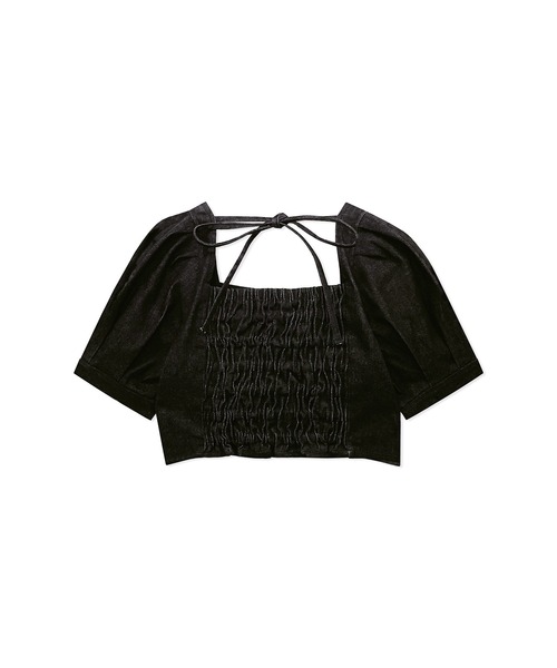 ANDGEEBEE（アンジービー）の「パフスリーブデニムトップス（その他トップス・レディース・ブラック/インディゴブルー・MEDIUM）」の6枚目の写真