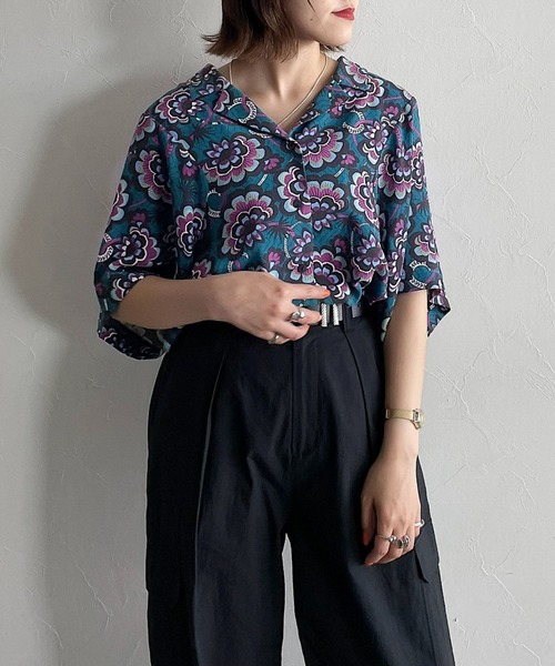 PAGEBOY（ページボーイ）の「モードアロハシャツ / セットアップ対応（シャツ/ブラウス・レディース・オフホワイト/ターコイズブルー/パープル系その他・FREE）」の9枚目の写真