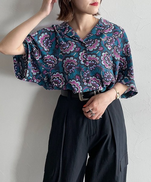 PAGEBOY（ページボーイ）の「モードアロハシャツ / セットアップ対応（シャツ/ブラウス・レディース・オフホワイト/ターコイズブルー/パープル系その他・FREE）」の10枚目の写真