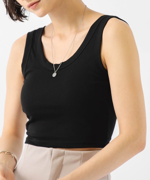 HANNE(アン)の「ショートタンク(Tシャツ/カットソー・レディース・ホワイト/ブラック/イエロー/レッド・フリー)」の3枚目の写真