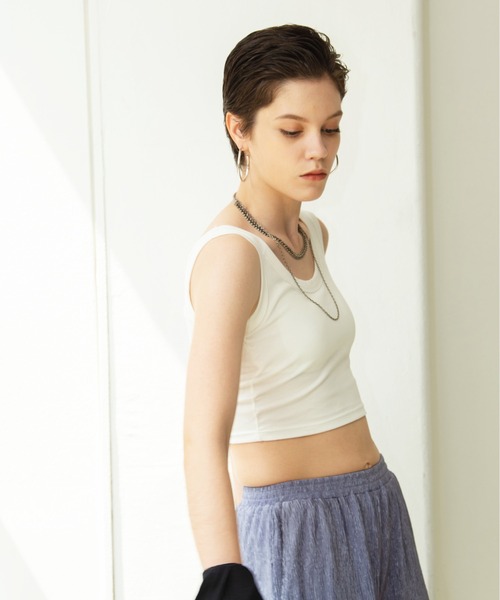 HANNE(アン)の「ショートタンク(Tシャツ/カットソー・レディース・ホワイト/ブラック/イエロー/レッド・フリー)」の7枚目の写真