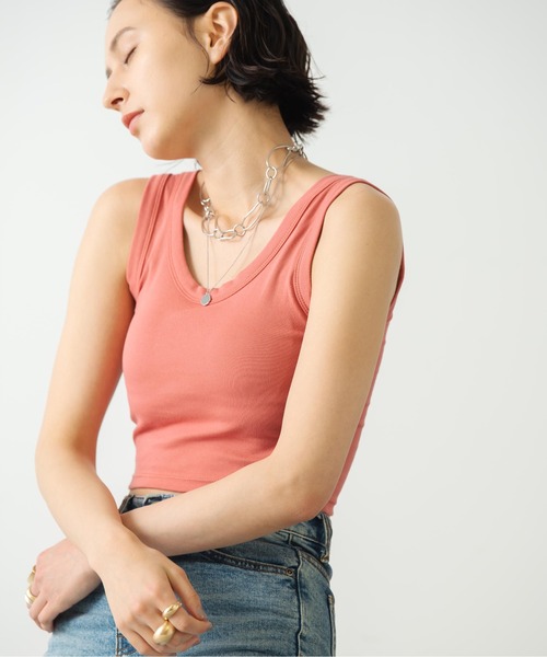 HANNE(アン)の「ショートタンク(Tシャツ/カットソー・レディース・ホワイト/ブラック/イエロー/レッド・フリー)」の10枚目の写真